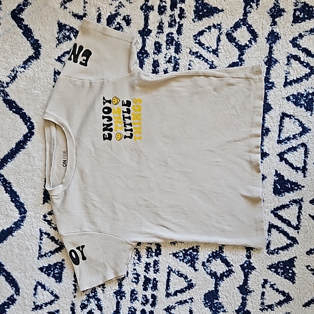 Juniors L Enjoy The Little Thing Ribbed Top